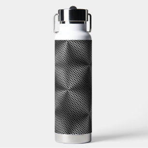 Polka Dots on Metal Plate 01x4 Black BG Trinkflasche