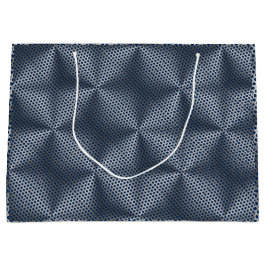 Polka Dots on Metal Plate 01x4 DBlue BG Große Geschenktüte