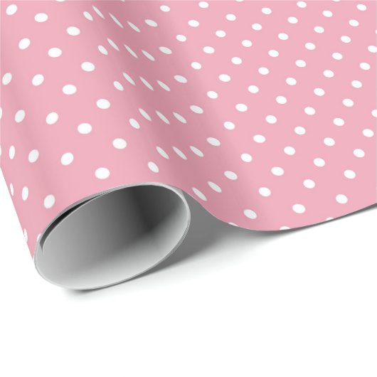 Polka Dots on Pink Pattern Geschenkpapier (Rolleneckpunkt)