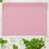Polka Dots on Pink Pattern Geschirrtuch (Gefaltet)