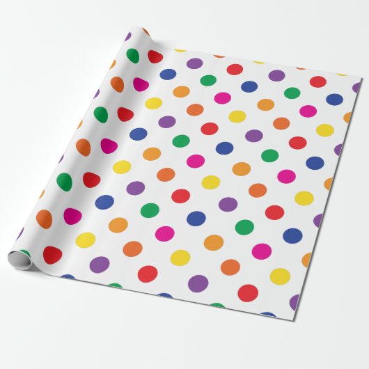 Polka Dots on White Geschenkpapier (Ungerollt)