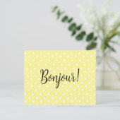 Polka Dots on Yellow Postkarte (Stehend Vorderseite)
