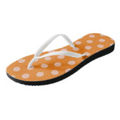 Polka Dots Orange Peach Badesandalen (Schrägansicht)