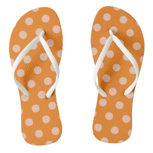 Polka Dots Orange Peach Badesandalen