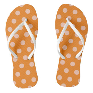 Polka Dots Orange Peach Badesandalen
