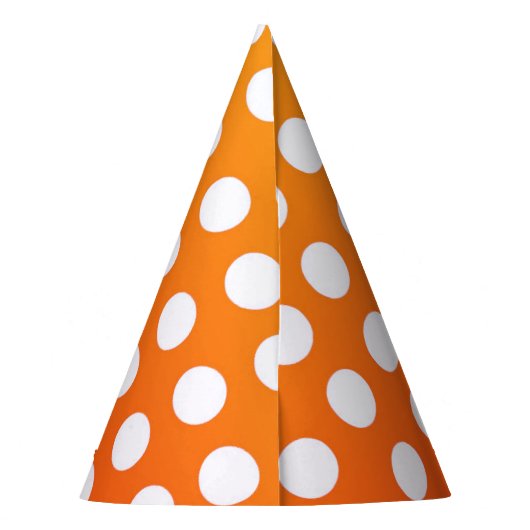 Polka Dots Orange und Weiß Partyhütchen (Rückseite)