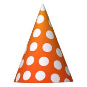 Polka Dots Orange und Weiß Partyhütchen (Vorderseite)