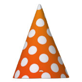 Polka Dots Orange und Weiß Partyhütchen (Rechts)