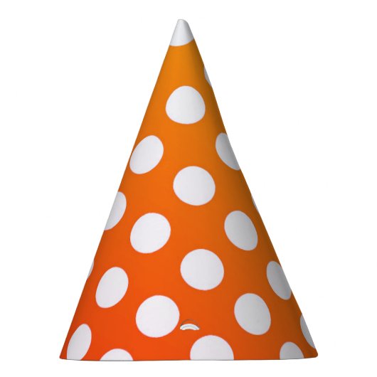 Polka Dots Orange und Weiß Partyhütchen (Rechts)