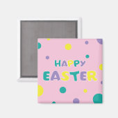 Polka Dots Pastel Pink Happy Oaster Magnet (Vorderseite/Rückseite)