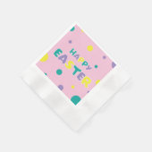 Polka Dots Pastel Pink Happy Oaster Paper Napkin Serviette (Ecke)