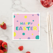 Polka Dots Pastel Pink Happy Oaster Paper Napkin Serviette (Beispiel)