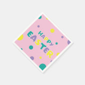 Polka Dots Pastel Pink Happy Oaster Paper Napkin Serviette (Ecke)