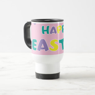 Polka Dots Pastel Pink Happy Oaster Reisebecher