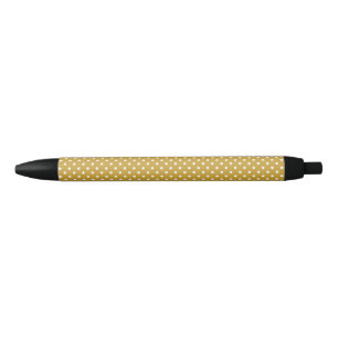 Polka Dots Pattern Satin Sheen Gold Kugelschreiber