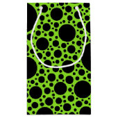 Polka Dots Pattern Schwarz + Ihr Backgr. Ideen Kleine Geschenktüte (Rückseite)