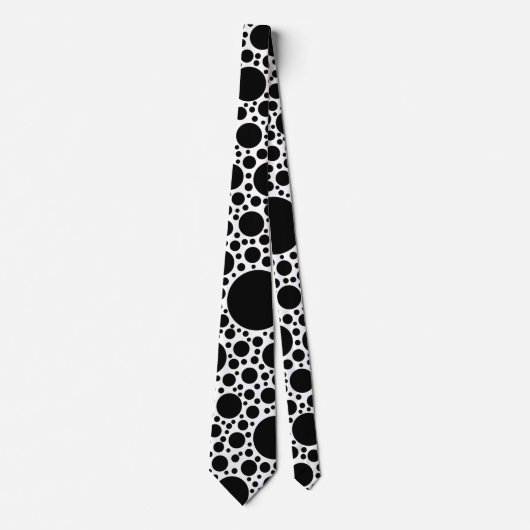 Polka Dots Pattern Schwarz + Ihr Backgr. Ideen Krawatte (Vorderseite)