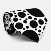 Polka Dots Pattern Schwarz + Ihr Backgr. Ideen Krawatte (Gerollt)