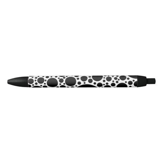 Polka Dots Pattern Schwarz + Ihr Backgr. Ideen Kugelschreiber (Vorderseite)