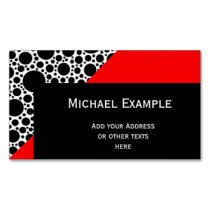 Polka Dots Pattern Schwarz + Ihr Backgr. Ideen Magnetische Visitenkarte