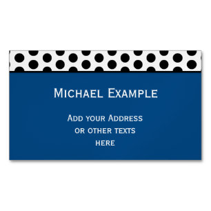 Polka Dots Pattern Schwarz + Ihr Backgr. Ideen Magnetische Visitenkarte