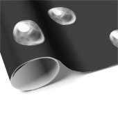Polka Dots Pearls Black Silver Gray 3D-Effekt Geschenkpapier (Rolleneckpunkt)