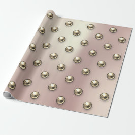Polka Dots Pearls Imitate Gold Blush 3D-Effekt Geschenkpapier