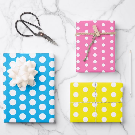 Polka Dots Perky Muster Bright Colors Geschenkpapier Set (Vorderseite)