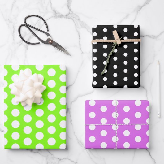 Polka Dots Perky Muster Bright Colors Geschenkpapier Set (Vorderseite)