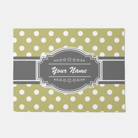Polka Dots Personalisiert Fußmatte (Vorderseite)