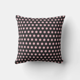 Polka Dots Pink & Black Kissen