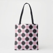 Polka Dots Pink & Black Tasche (Vorderseite)
