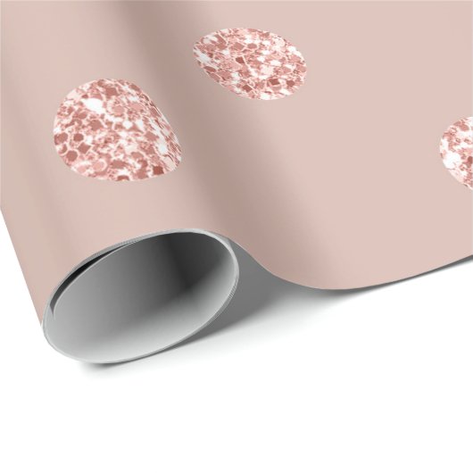 Polka Dots Pink Blush Rose Powder Glitzer Kristall Geschenkpapier (Rolleneckpunkt)