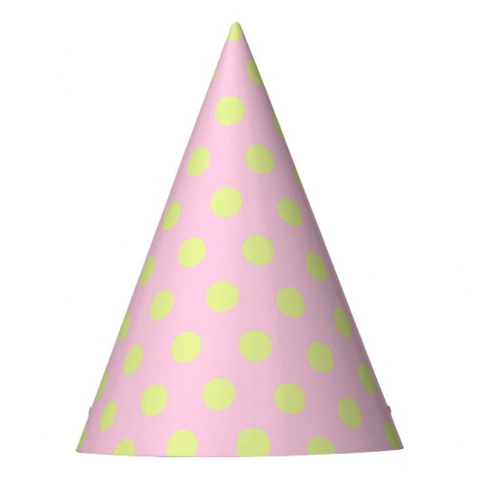 Polka Dots Pink Green Partyhütchen (Vorderseite)