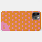 Polka Dots Pink Orange mit Monogramm Case-Mate iPhone Hülle (Rückseite (Horizontal))