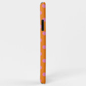 Polka Dots Pink Orange mit Monogramm Case-Mate iPhone Hülle (Hinten/Rechts)