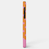 Polka Dots Pink Orange mit Monogramm Case-Mate iPhone Hülle (Hinten/Links)