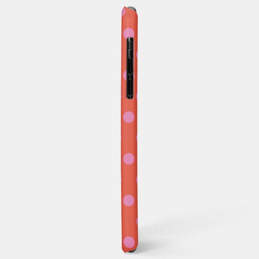 Polka Dots Pink Orange mit Monogramm Case-Mate iPhone Hülle (Hinten/Links)