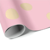 Polka Dots Pink Rose Pastel Champaigne Gold Geschenkpapier (Rolleneckpunkt)