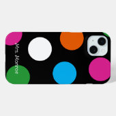 Polka Dots Pink Schwarz-weiß Orange Chic Case-Mate iPhone Hülle (Rückseite (Horizontal))