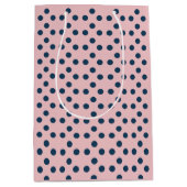 Polka dots pink und marine mittlere geschenktüte (Vorderseite)