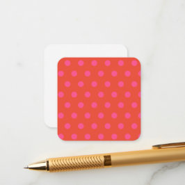 Polka Dots Pink und Rot Orange mit Monogramm Begleitkarte