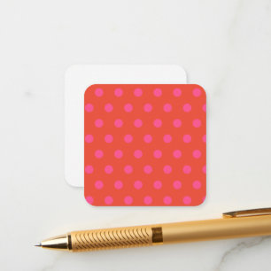 Polka Dots Pink und Rot Orange mit Monogramm Begleitkarte