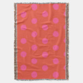 Polka Dots Pink und Rot Orange mit Monogramm Decke (Vorderseite Vertikal)