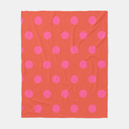 Polka Dots Pink und Rot Orange mit Monogramm Fleecedecke