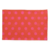 Polka Dots Pink und Rot Orange mit Monogramm Kissenbezug (Rückseite)