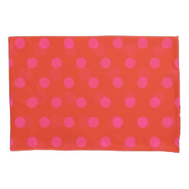 Polka Dots Pink und Rot Orange mit Monogramm Kissenbezug
