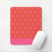 Polka Dots Pink und Rot Orange mit Monogramm Mousepad (Mit Mouse)