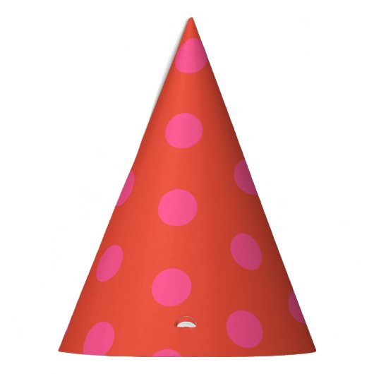 Polka Dots Pink und Rot Orange mit Monogramm Partyhütchen (Links)