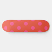 Polka Dots Pink und Rot Orange mit Monogramm Skateboard (Horizontal)